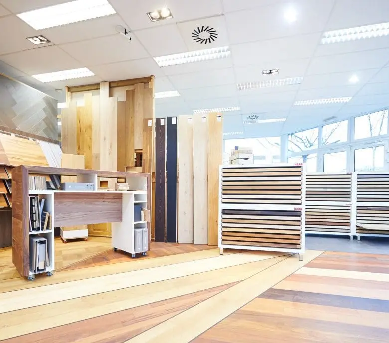 Flooring showroom displaying real-time inventory management
