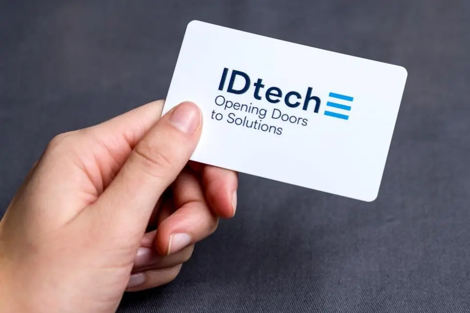 ID Tech business card representing fully integrated commercial processes